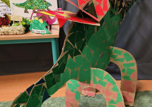 Praca plastyczna wykonana na konkurs "Mój ulubiony dinozaur"