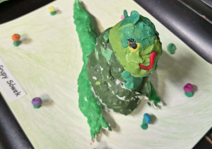 Praca plastyczna wykonana na konkurs "Mój ulubiony dinozaur"