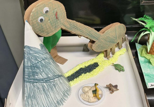 Praca plastyczna wykonana na konkurs "Mój ulubiony dinozaur"