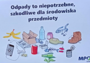 Slajd z prezentacji dotyczącej selektywnej zbiórki odpadów