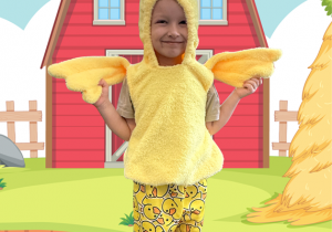 dziecko w stroju karnawałowym na sztucznie generowanym tle