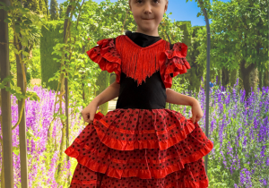 dziecko w stroju karnawałowym na sztucznie generowanym tle